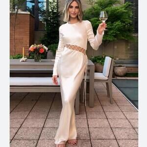 Shona Joy | Dresses | Shona Joy Arienzo Asymmetrical Lace Up Maxi Dress  Cream Size 2 | Poshmark